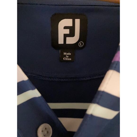 Men's Navy Blue Golf Polo Shirt - FootJoy - Size Large - Picture 8 of 8